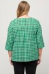 Bluse, Vichykaro, A-Linie, Tunika-Ausschnitt, 3/4-Arm