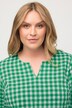Bluse, Vichykaro, A-Linie, Tunika-Ausschnitt, 3/4-Arm