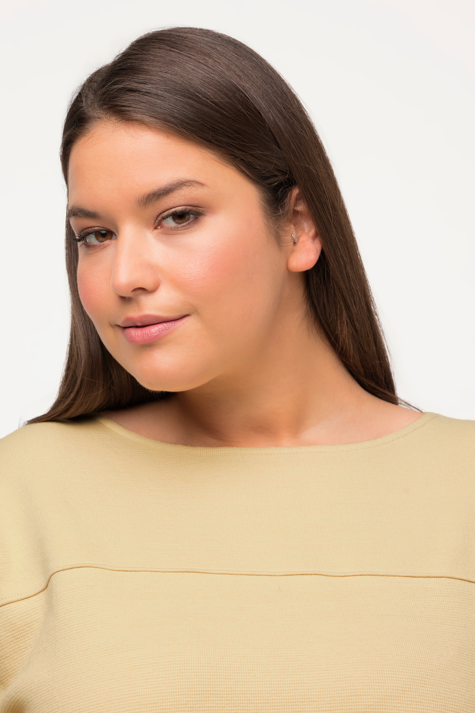 Ulla Popken Damen große Größen Shirt U Boot Ausschnitt 3 4 Arm