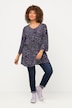 Bluse, Smokeinsatz, V-Ausschnitt, 3/4-Arm