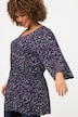 Bluse, Smokeinsatz, V-Ausschnitt, 3/4-Arm