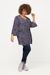 Bluse, Smokeinsatz, V-Ausschnitt, 3/4-Arm