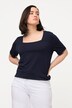 T-shirt, ozdobny szew, dekolt karo, krótki rękaw