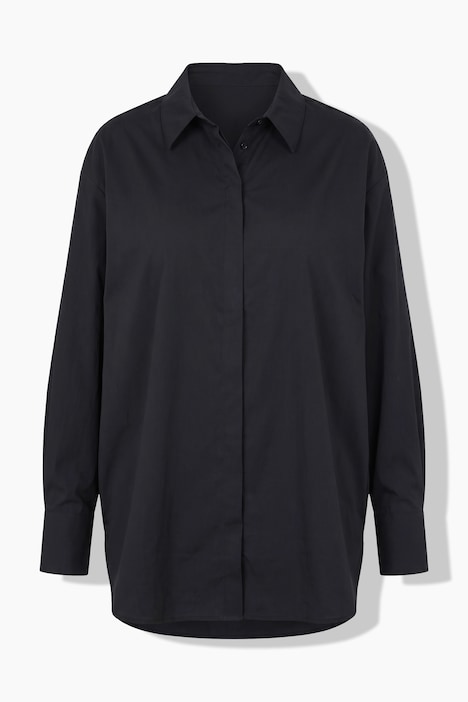 Hemdbluse, oversized, Hemdkragen, Langarm