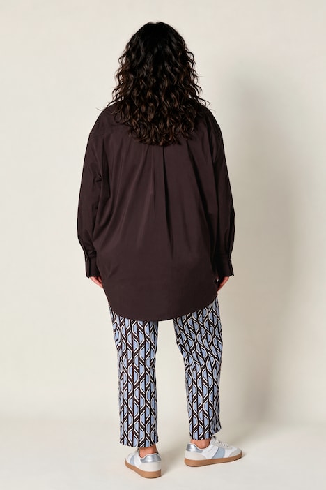 Hemdbluse, oversized, Hemdkragen, Langarm