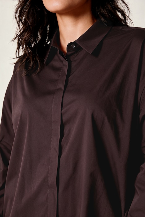 Hemdbluse, oversized, Hemdkragen, Langarm