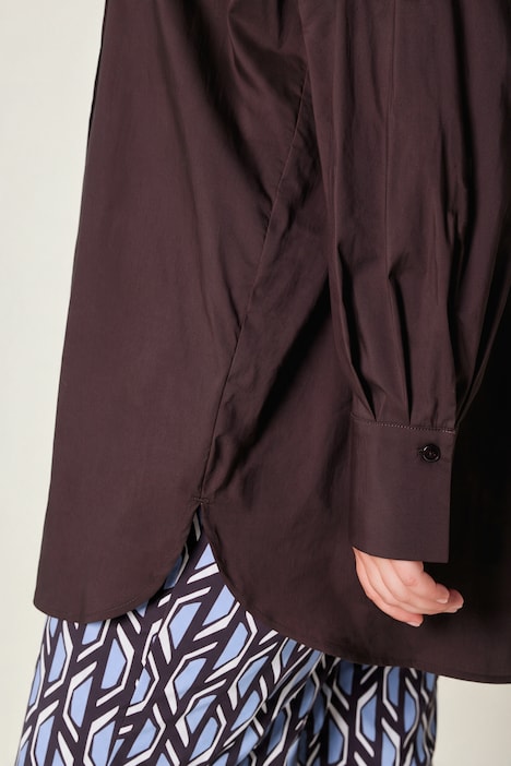 Hemdbluse, oversized, Hemdkragen, Langarm
