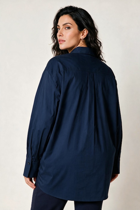 Hemdbluse, oversized, Hemdkragen, Langarm