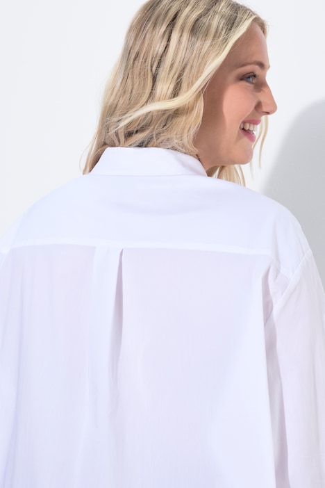 Stretch Cotton Blend Tunic Shirt
