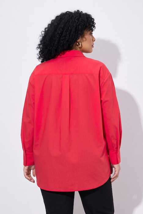 Overhemdblouse, oversized, lange mouw