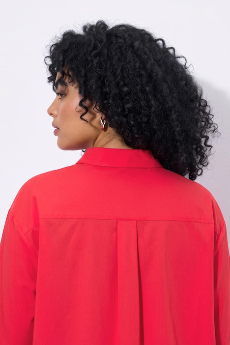 Overhemdblouse, oversized, lange mouw