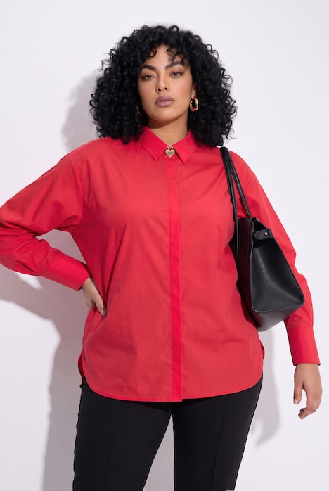Overhemdblouse, oversized, lange mouw