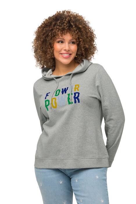 Mikina s kapucí, Flower Power, dlouhé rukávy