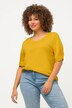 T-shirt, nœuds fantaisie, classique, col en V, manches mi-longues