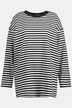 Koszulka z długim rękawem, oversize, prążki, okrągły dekolt, okrągły dekolt, długi rękaw