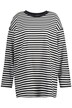 Tričko s dlouhými rukávy, oversize, proužky, kulatý výstřih