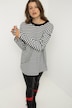 Koszulka z długim rękawem, oversize, prążki, okrągły dekolt, okrągły dekolt, długi rękaw