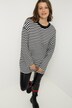 Koszulka z długim rękawem, oversize, prążki, okrągły dekolt, okrągły dekolt, długi rękaw