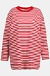 Koszulka z długim rękawem, oversize, prążki, okrągły dekolt, okrągły dekolt, długi rękaw