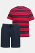 Pyjama court avec T-shirt à rayures et short