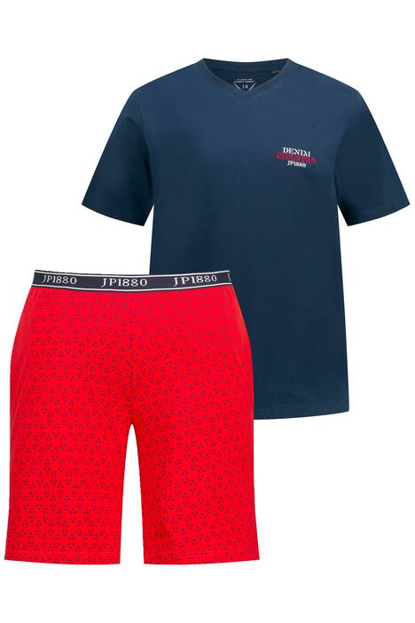 Pyžamo, krátké, tričko, vzorované šortky