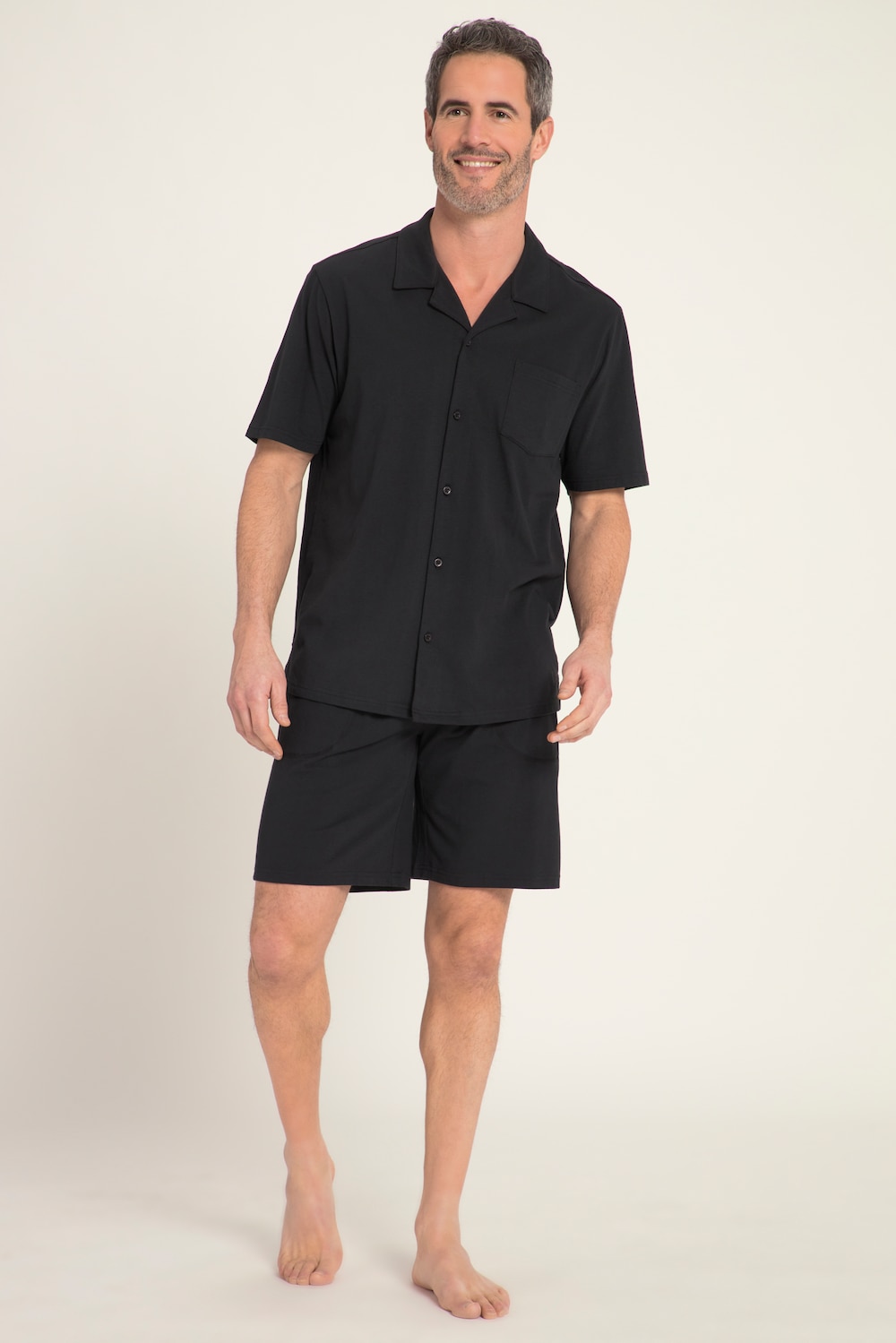 grandes tailles pyjama collection homewear. deux pièces, hommes, noir, taille: 3xl, coton, jp1880