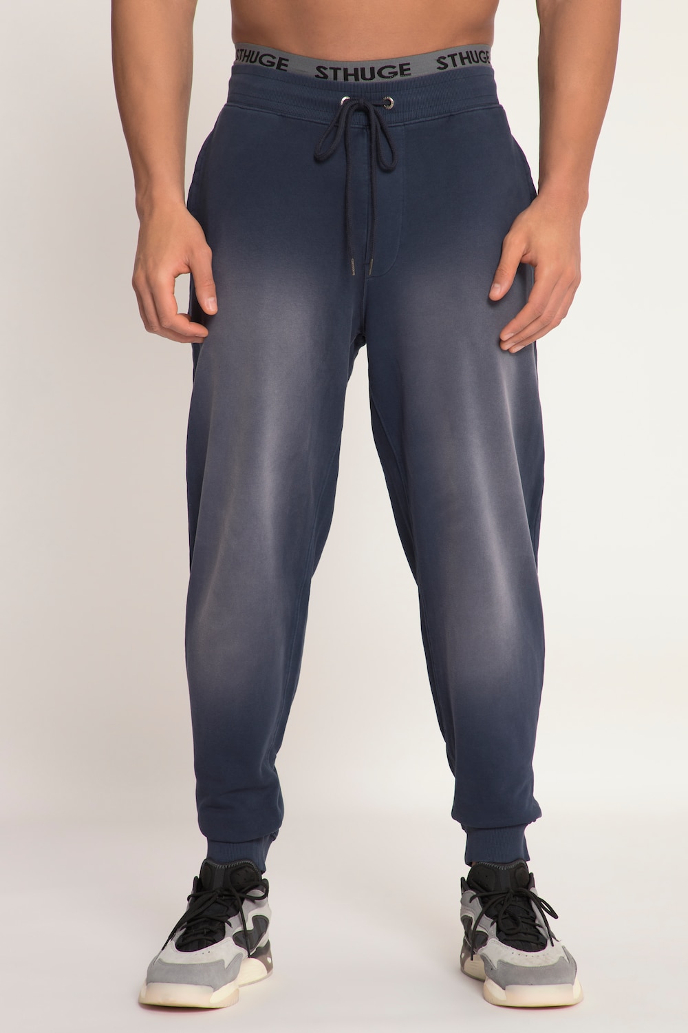 joggingbukser, Vintage Look, Basic Fit, elastisk linning, op til 8 XL