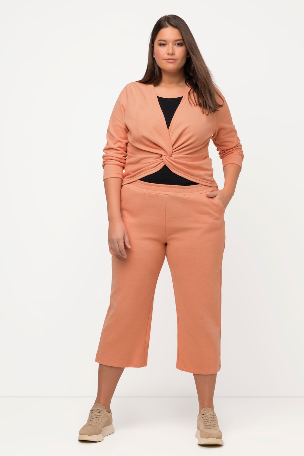 Grote Maten sweat culotte, Dames, oranje, Maat: 42/44, Katoen, Ulla Popken