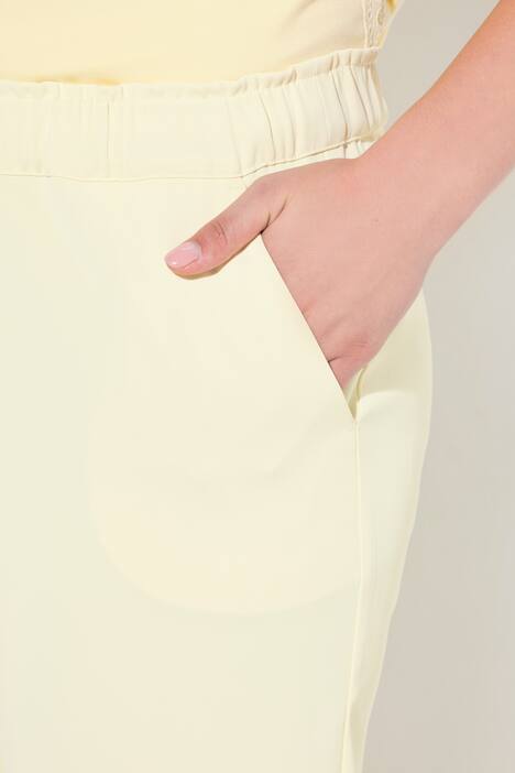 7/8-broek, persplooien, elastische tailleband, strikbandje