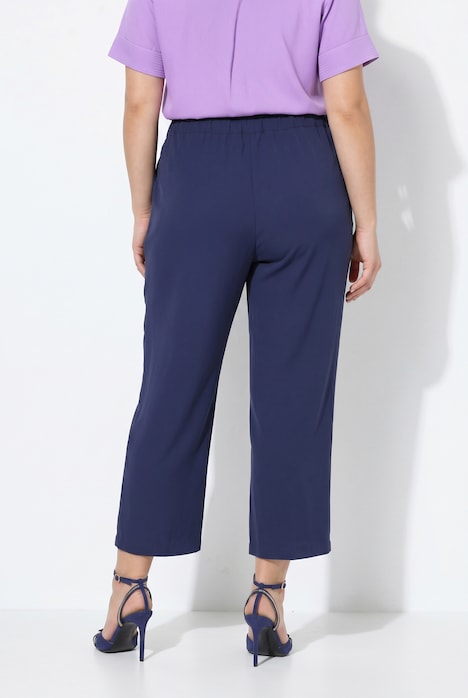 7/8-broek, persplooien, elastische tailleband, strikbandje
