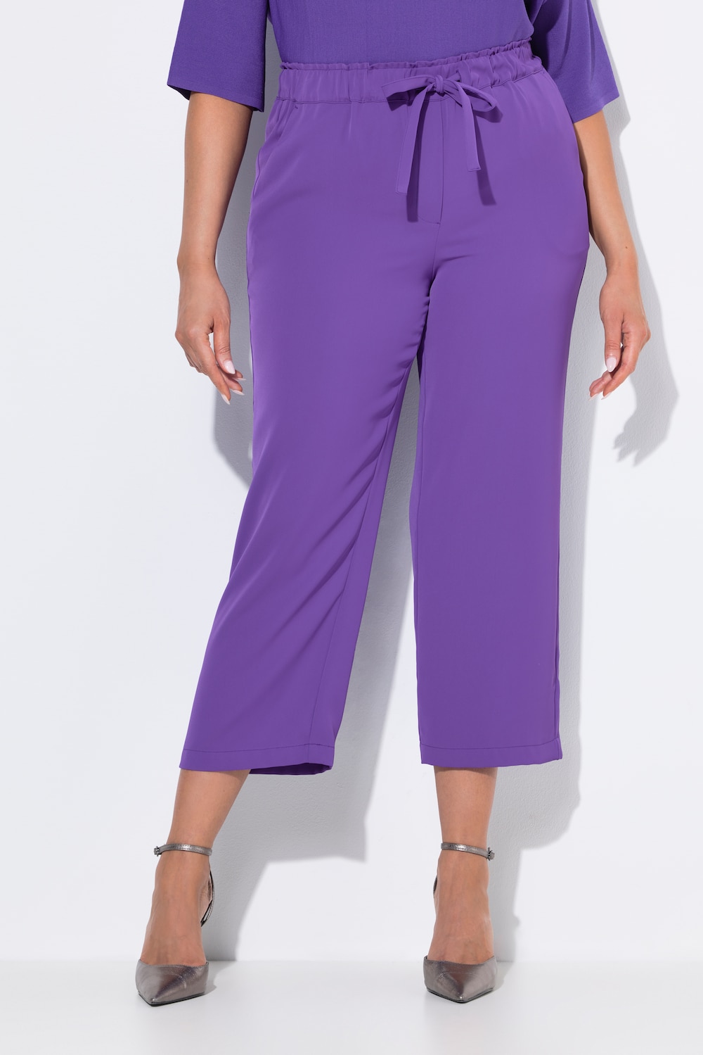 Große Größen 7/8-Hose, Damen, lila, Größe: 52, Polyester, Ulla Popken