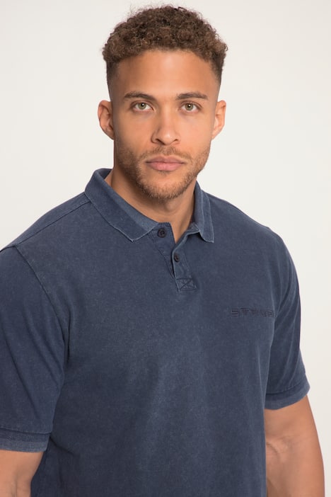 Koszulka polo STHUGE, pika z efektem marmurka, rękaw 1/2, do rozmiaru 8 XL