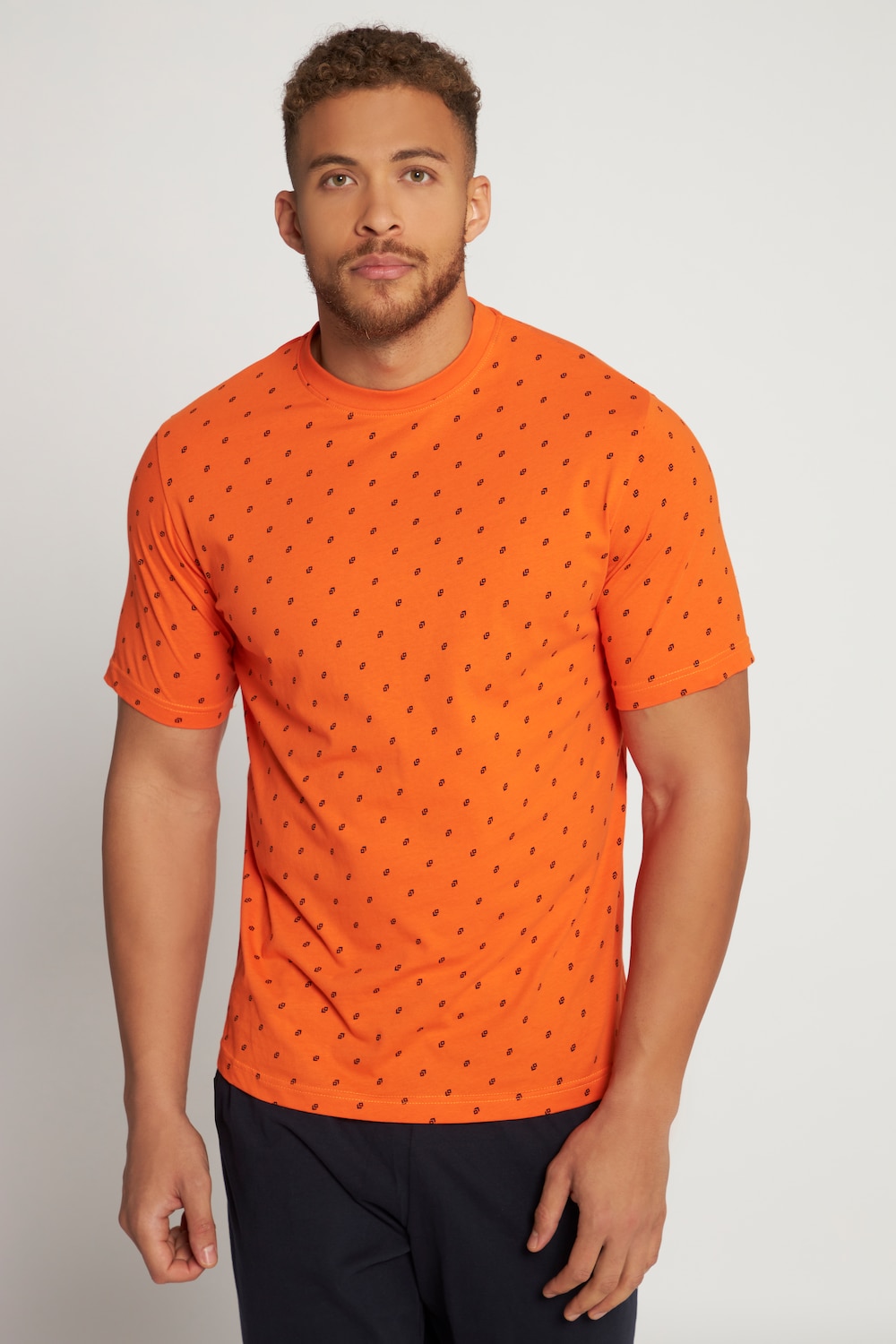 Große Größen Schlafanzug-Shirt, Herren, orange, Größe: 3XL, Baumwolle, JP1880