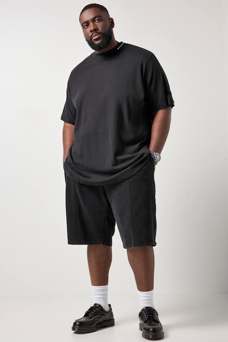 STHUGE T-Shirt, Halbarm, Stehkragen mit Schriftzug, bis 8 XL