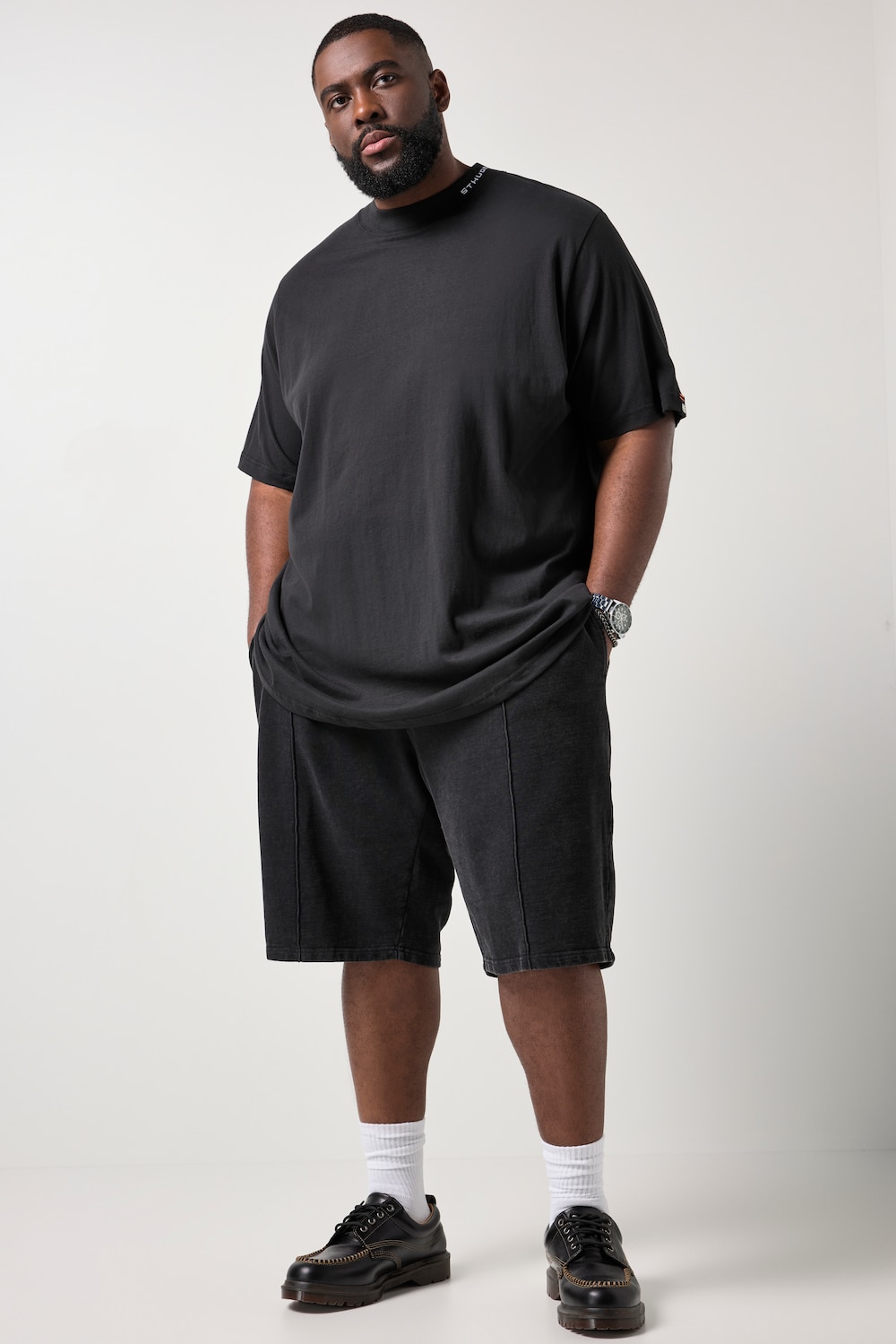 Stora storlekar T-shirt, Her, svart, storlek: 3XL, Bomull, STHUGE