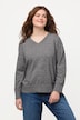 Pullover di cotone biologico con scollo a V e maniche lunghe
