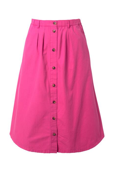 Džínová sukně, A střih, ozdobné knoflíky, elastický pas