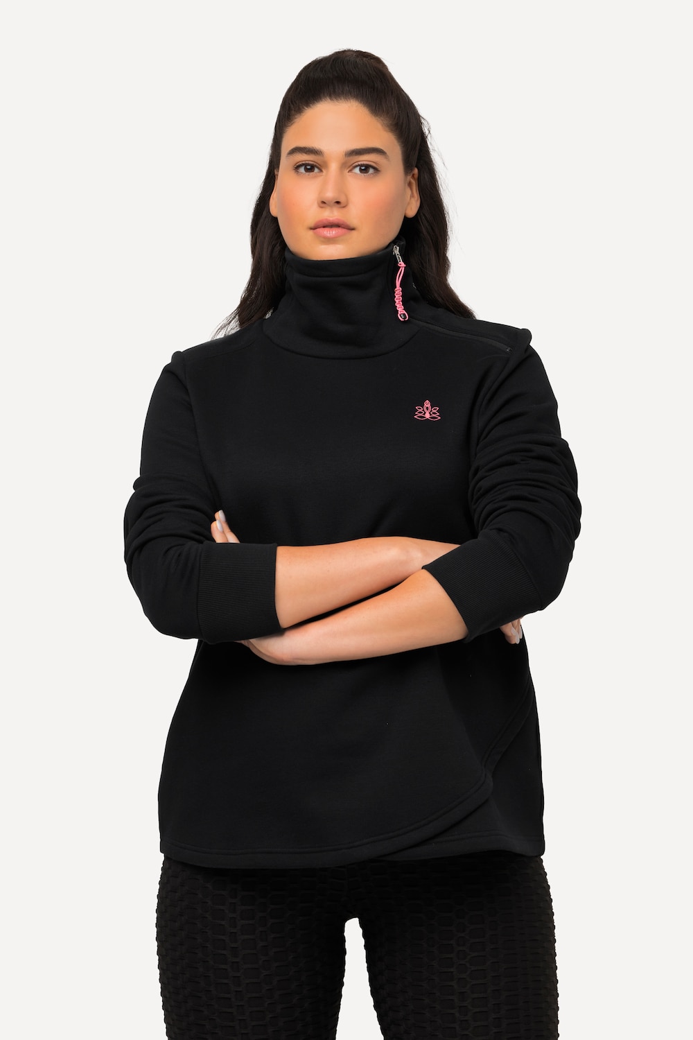 Große Größen Sweatshirt, Damen, schwarz, Größe: 54/56, Baumwolle/Polyester, Ulla Popken