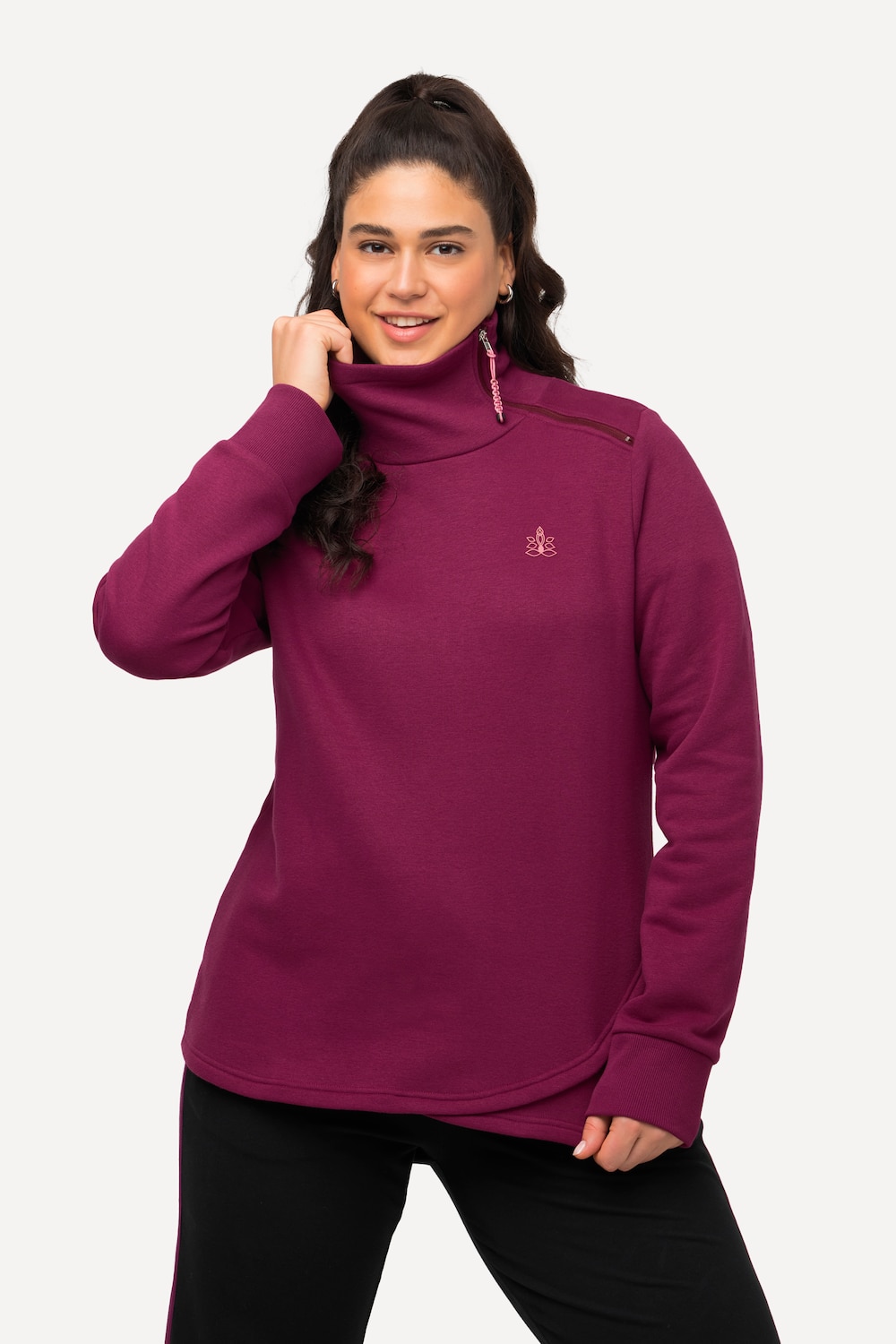 Grote Maten Sweatshirt, Dames, rood, Maat: 50/52, Katoen/Polyester, Ulla Popken