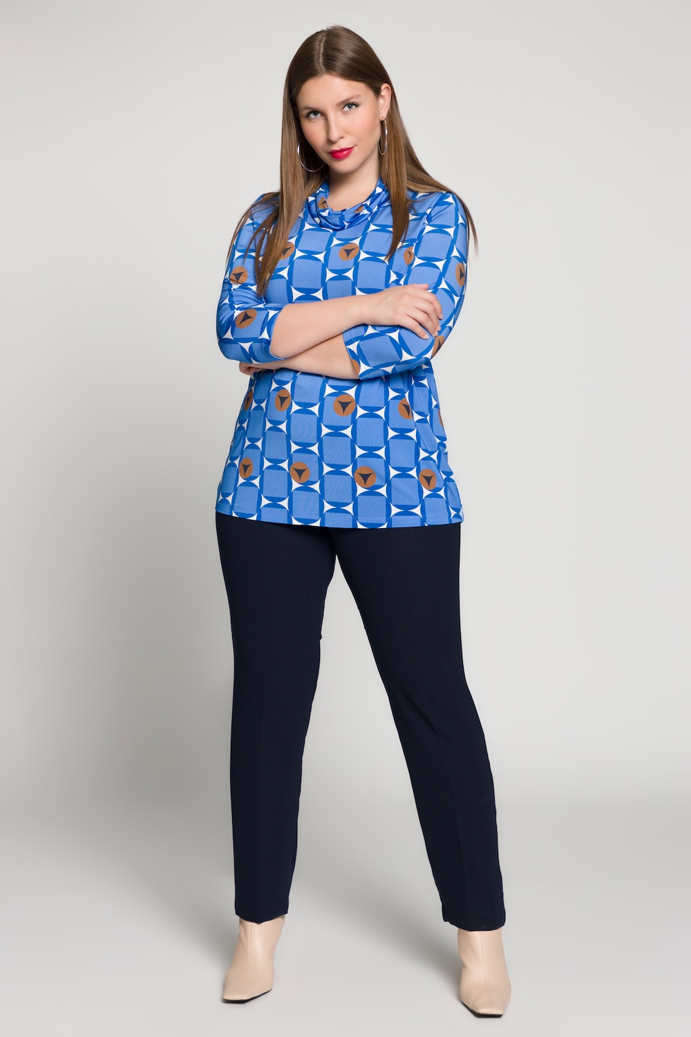 Grote Maten shirt, Dames, blauw, Maat: 50/52, Viscose, Ulla Popken