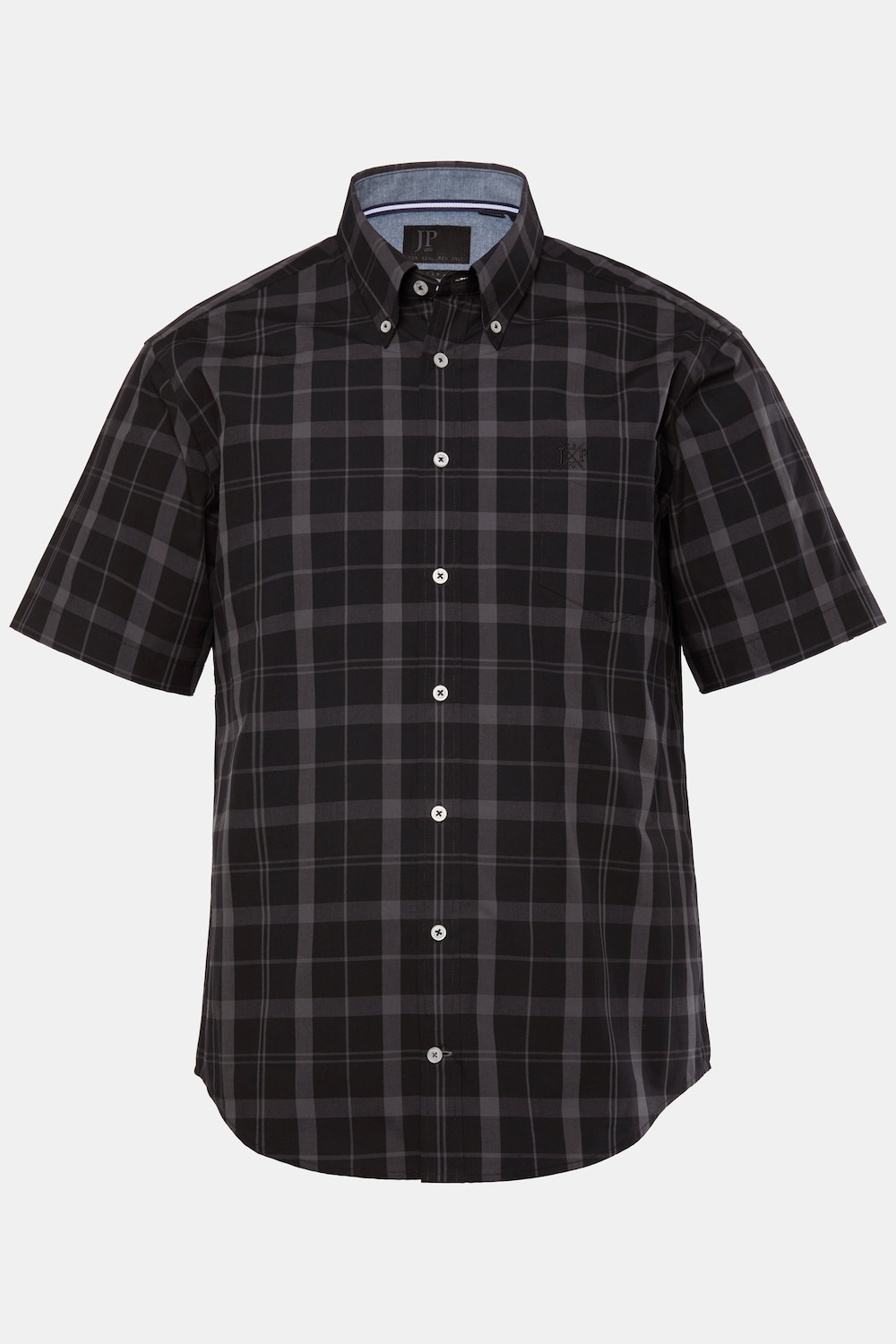 Chemise à carreaux. Manches courtes et col à pointes boutonnées. Coupe Modern Fit.