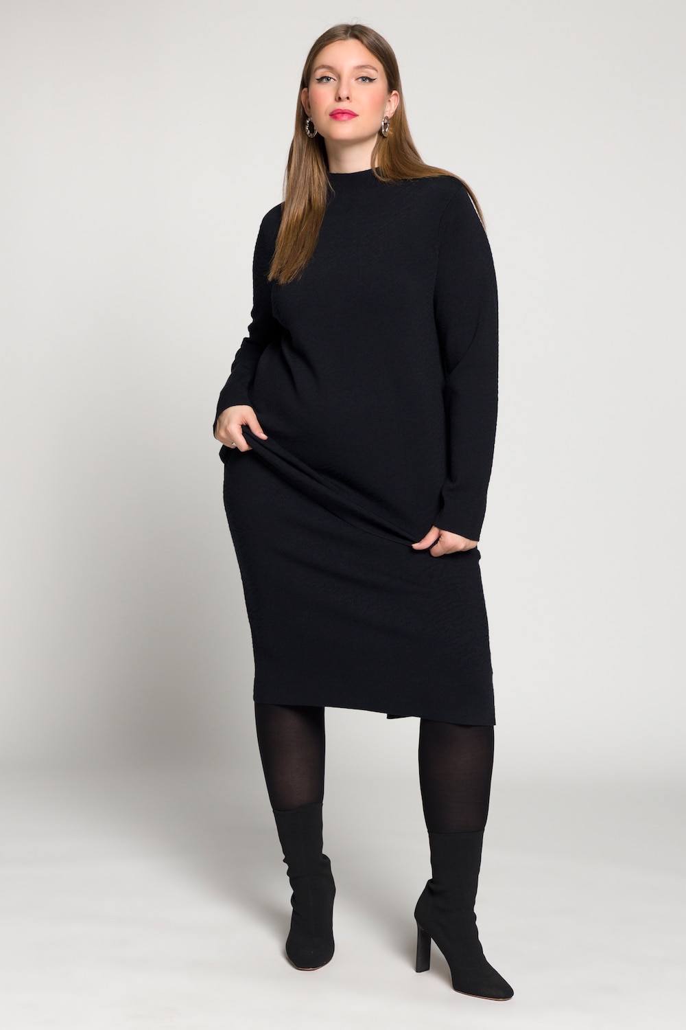 Grote Maten pullover, Dames, zwart, Maat: 54/56, Viscose/Synthetische vezels, Ulla Popken