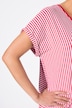 Shirt, strepenmix, oversized, V-halslijn, korte mouwen