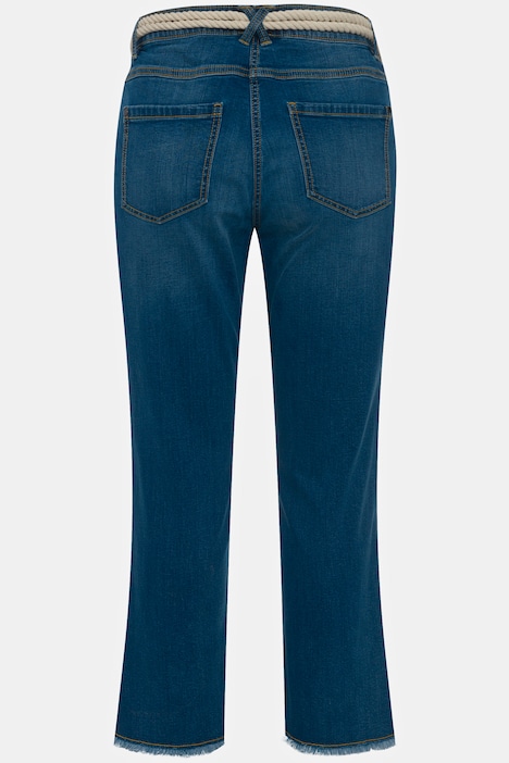 Syd krans Nikke Jeans Marie, frynser i sømmen, snørebælte, brede ben | Straight | Bukser