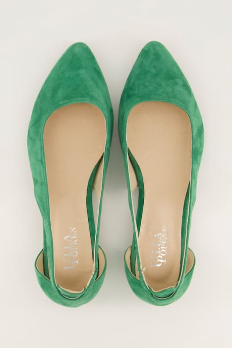 Leren ballerina's, cut-out, wijdte H