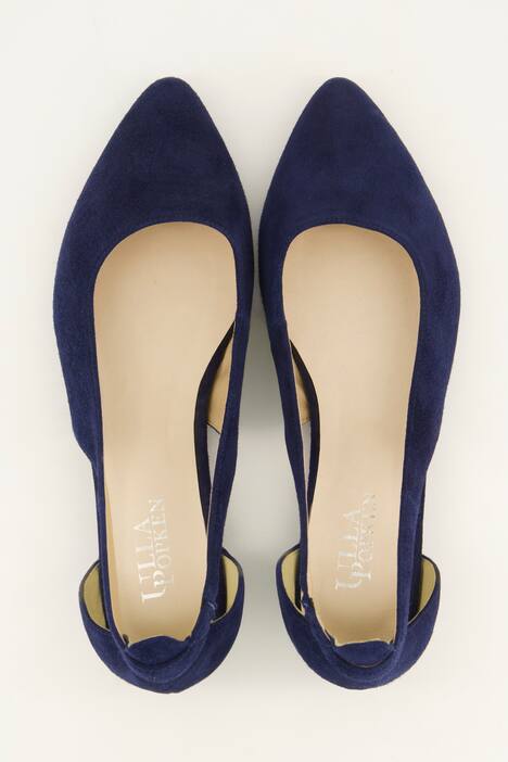 Leren ballerina's, cut-out, wijdte H