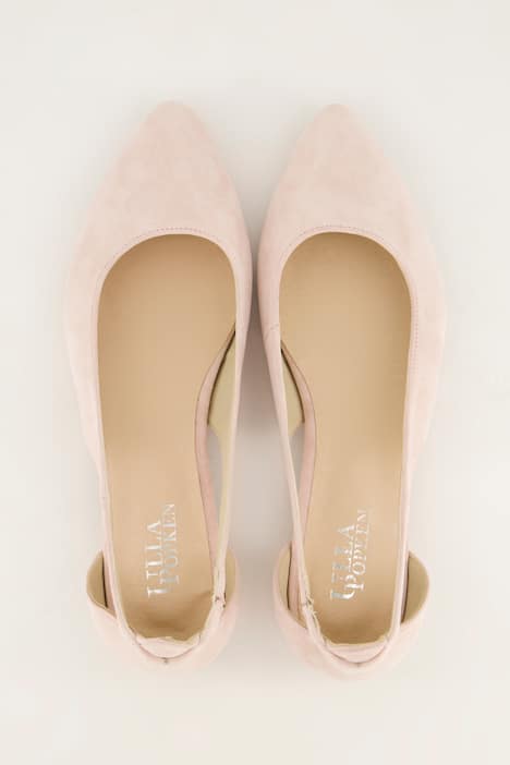 Leren ballerina's, cut-out, wijdte H