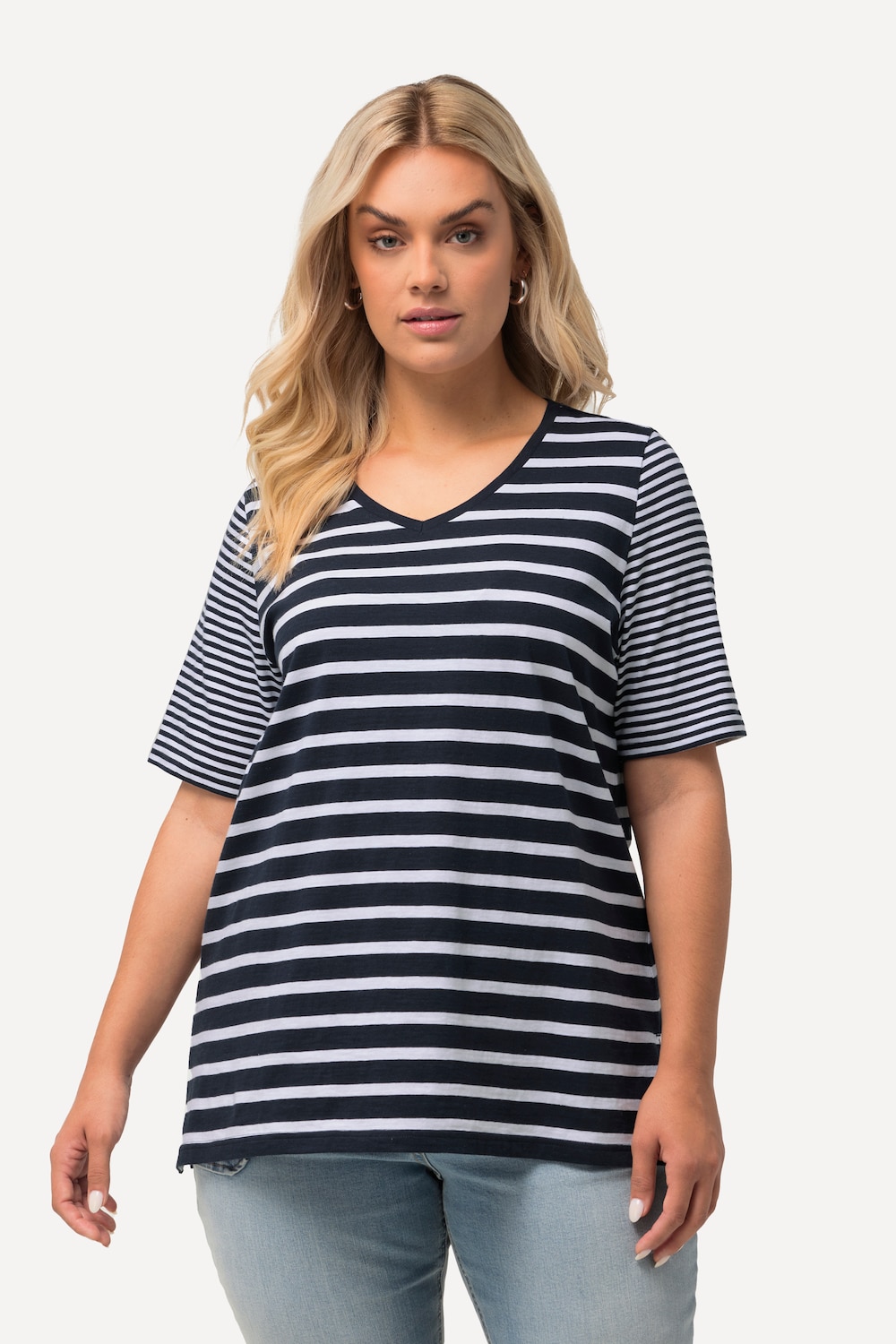 Große Größen Shirt, Damen, blau, Größe: 42/44, Baumwolle, Ulla Popken