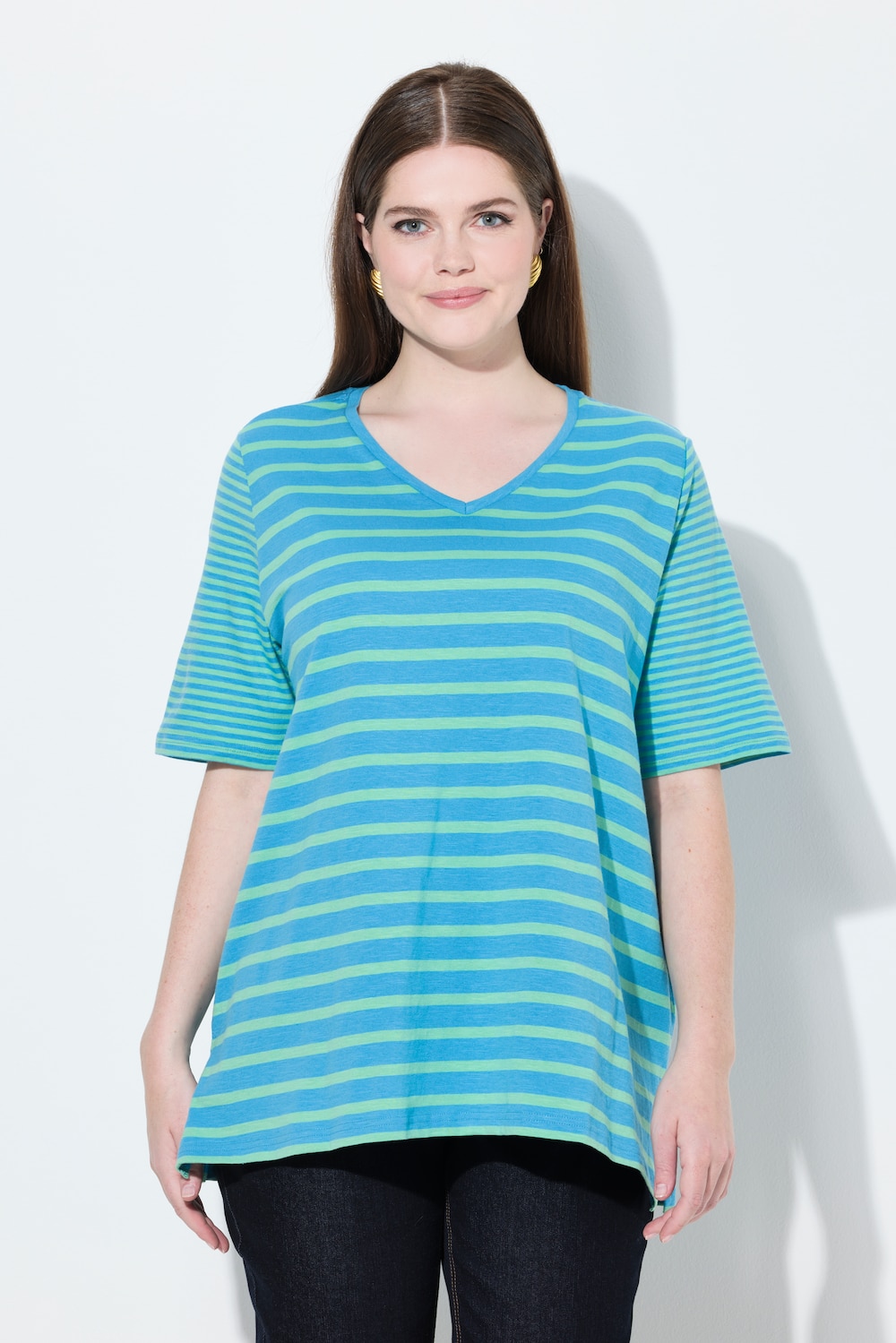 Große Größen Shirt, Damen, türkis, Größe: 46/48, Baumwolle, Ulla Popken