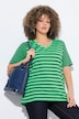 Shirt, strepenmix, A-lijn, V-halslijn, korte mouwen